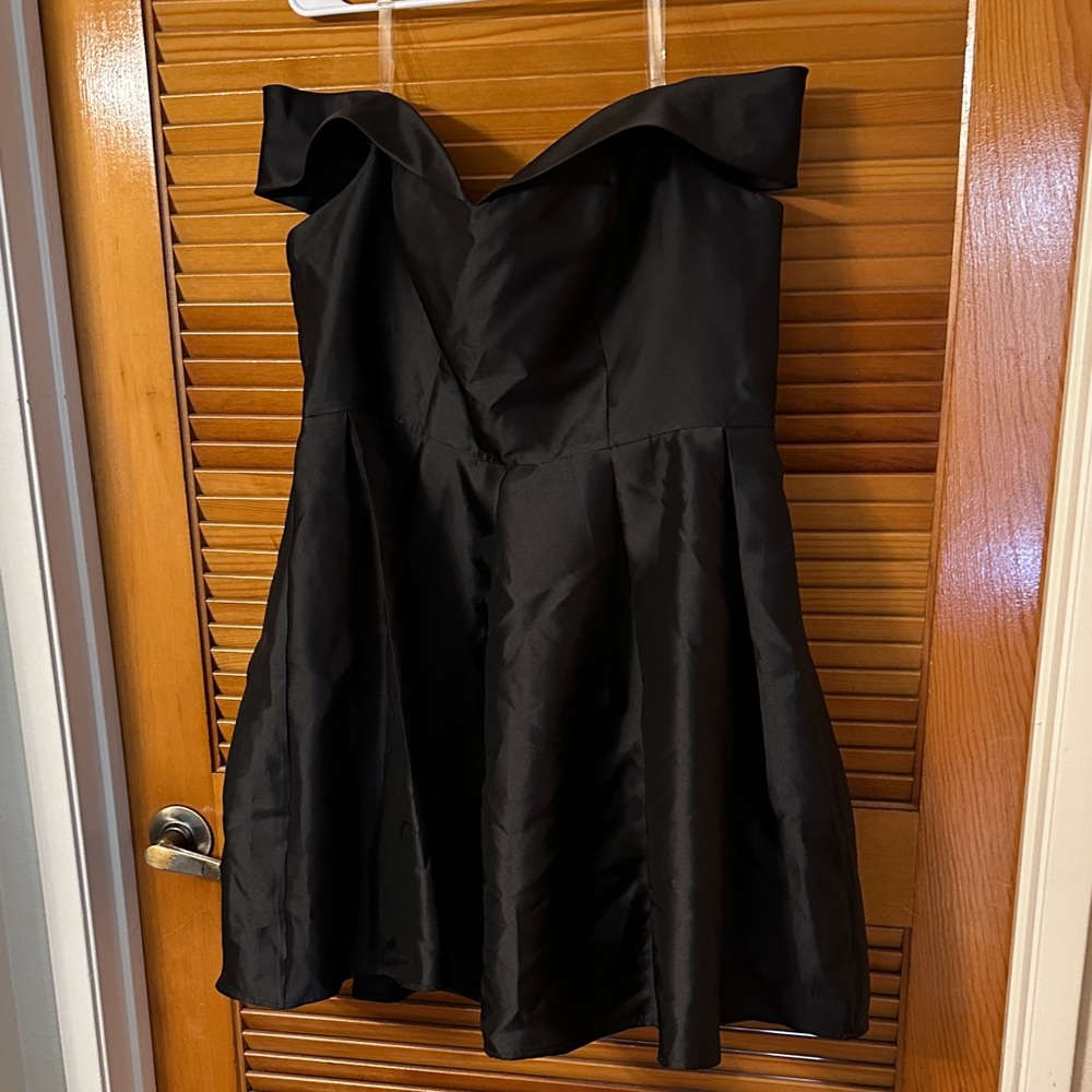 Fashion Nova Black Mini Dress off shoulder back zipper
